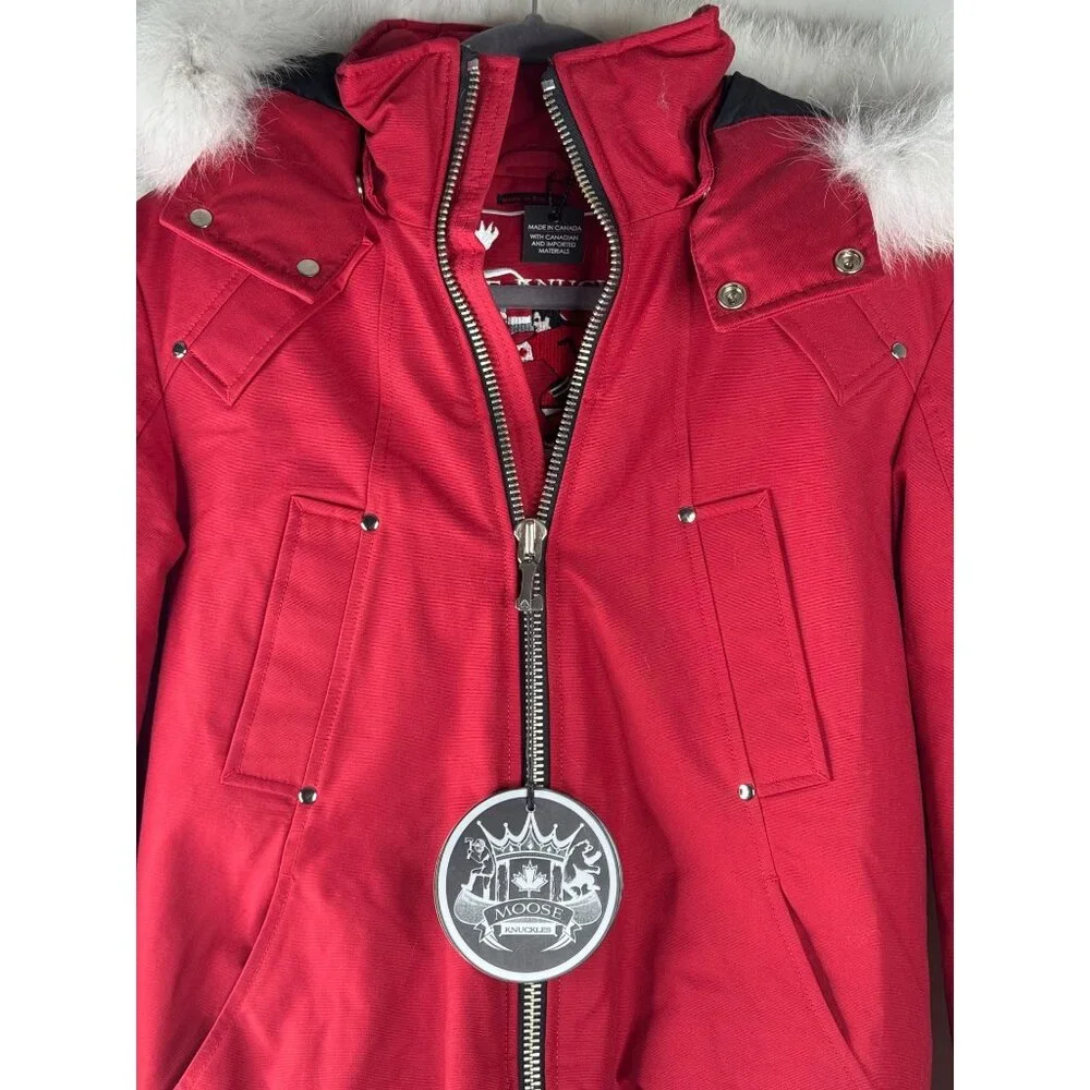 NWT Moose Knuckles Canada Down Parka Red Men's Size S Authentic